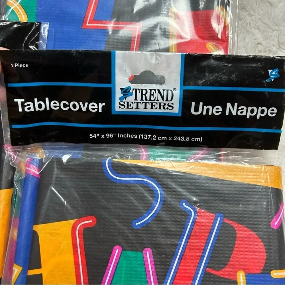 NOS 4 Packs Vintage Happy New Year Paper Tablecloths Amscan 54” x 96”